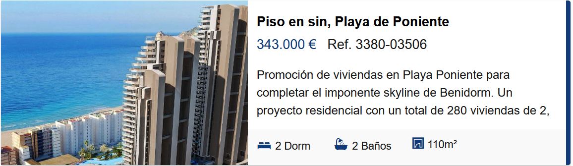 Promoción de viviendas en Playa Poniente