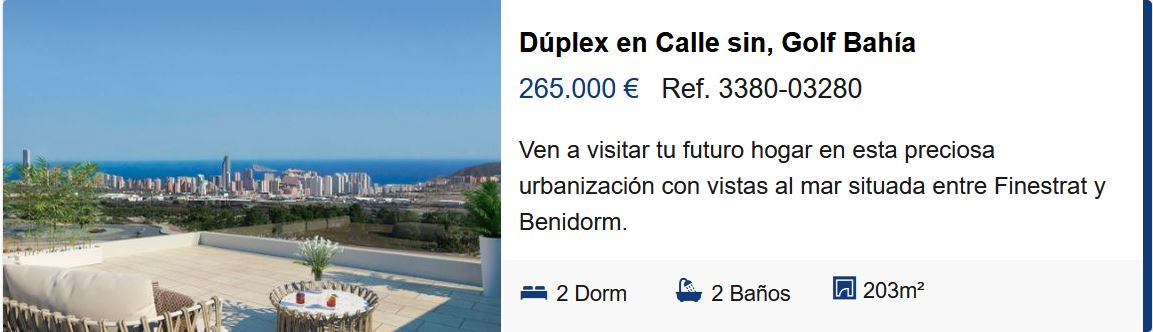 Dúplex En venta Calle sin, Golf Bahía, Finestrat